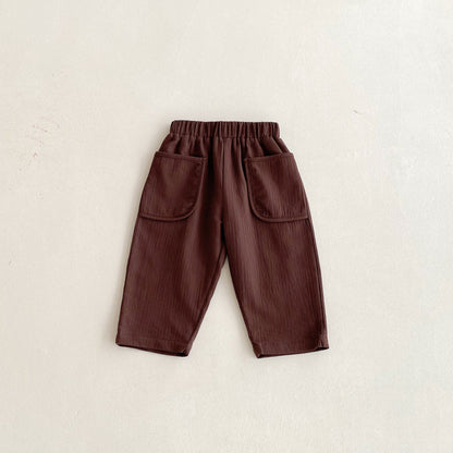 ロングパンツ・スウェットパンツ Brown / 80cm シンプルベーシックビッグポケットロングパンツ【mh0010673】