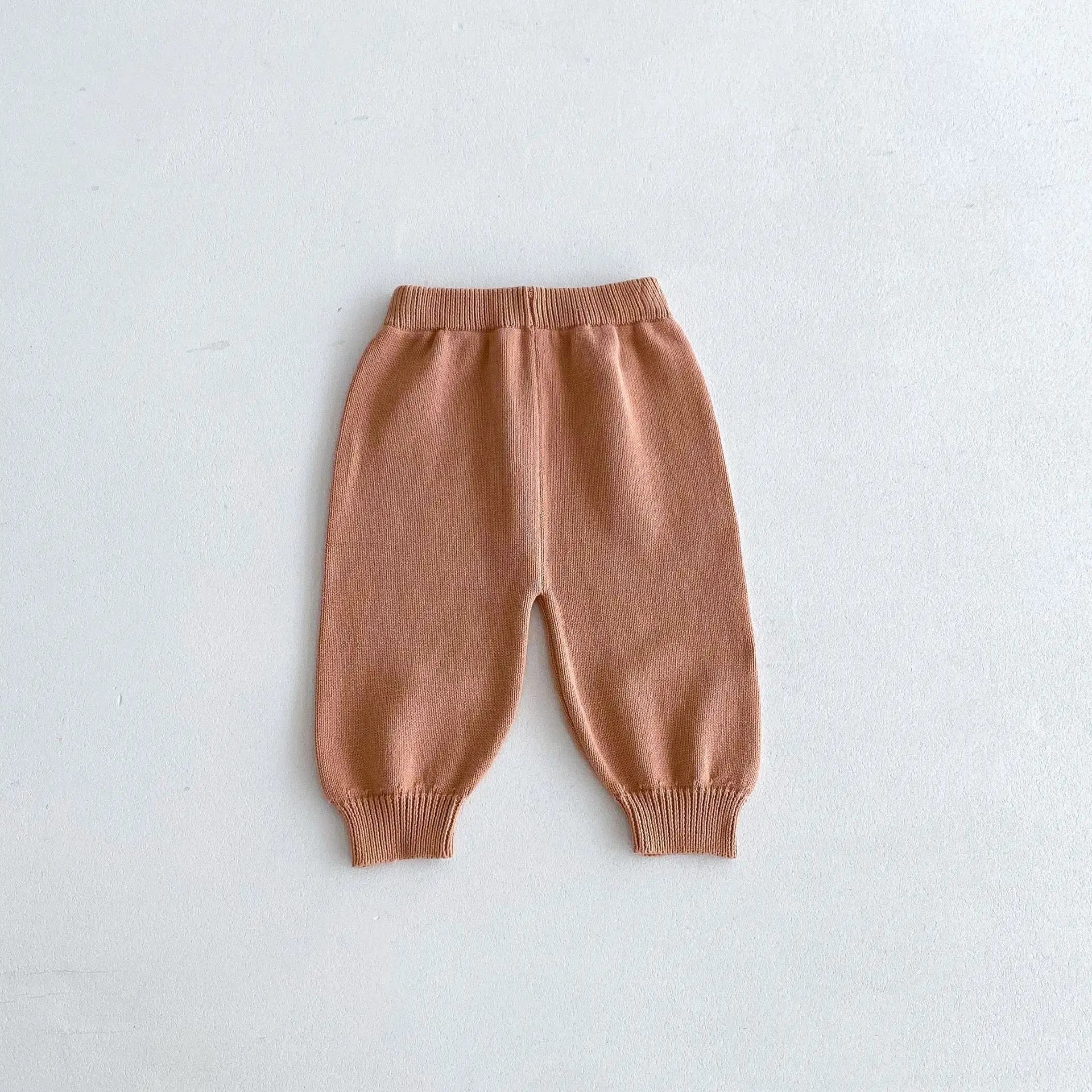 長袖セットアップ brown pants / 12M  80CM キッズトップス/パンツ ニット 長袖セーター/ニットロングパンツ シンプルベーシック 2カラー【mh0006634】