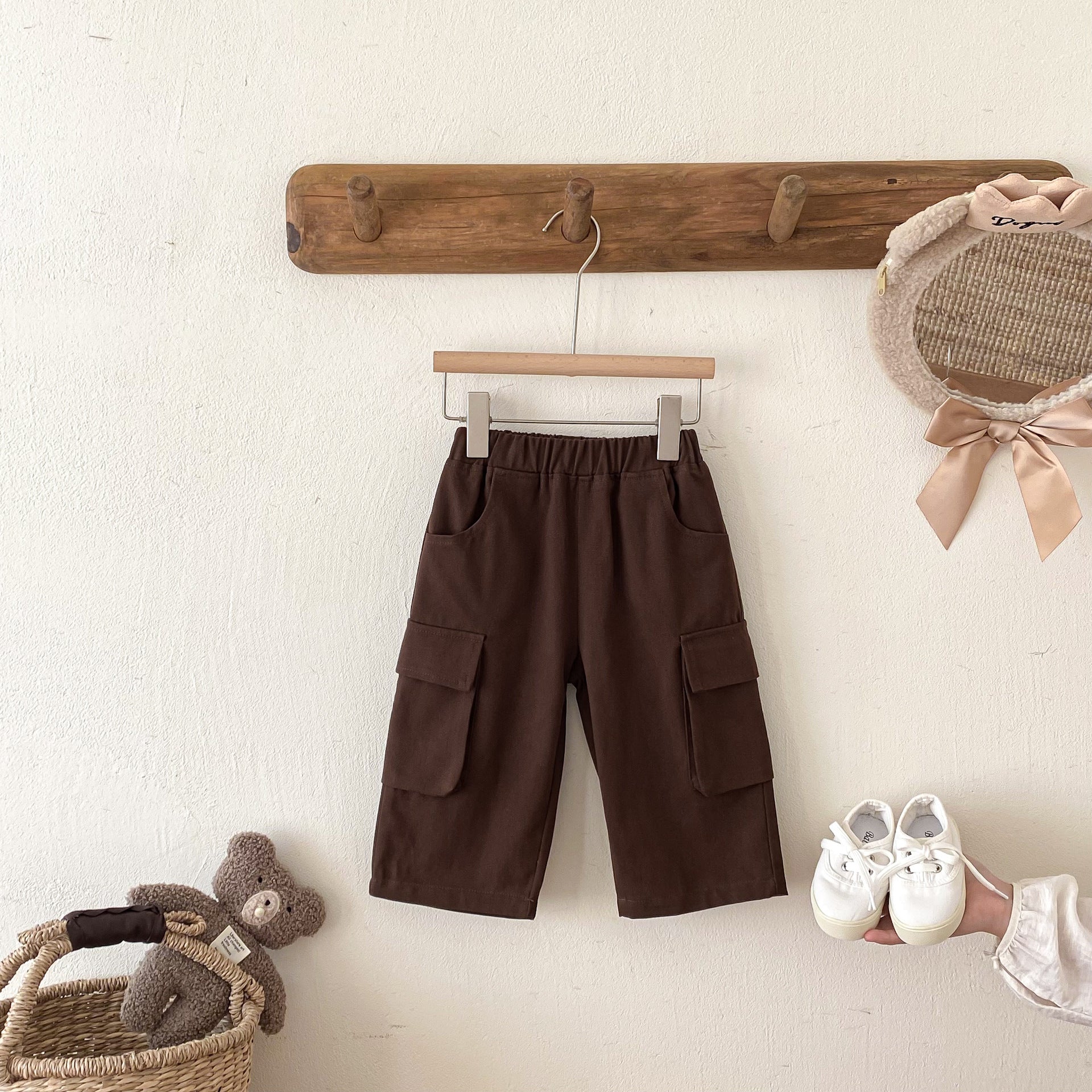 ロングパンツ・スウェットパンツ Casual Loose Pocket Cargo Pants ポケット付 カジュアル カーゴパンツ【mh0011969】