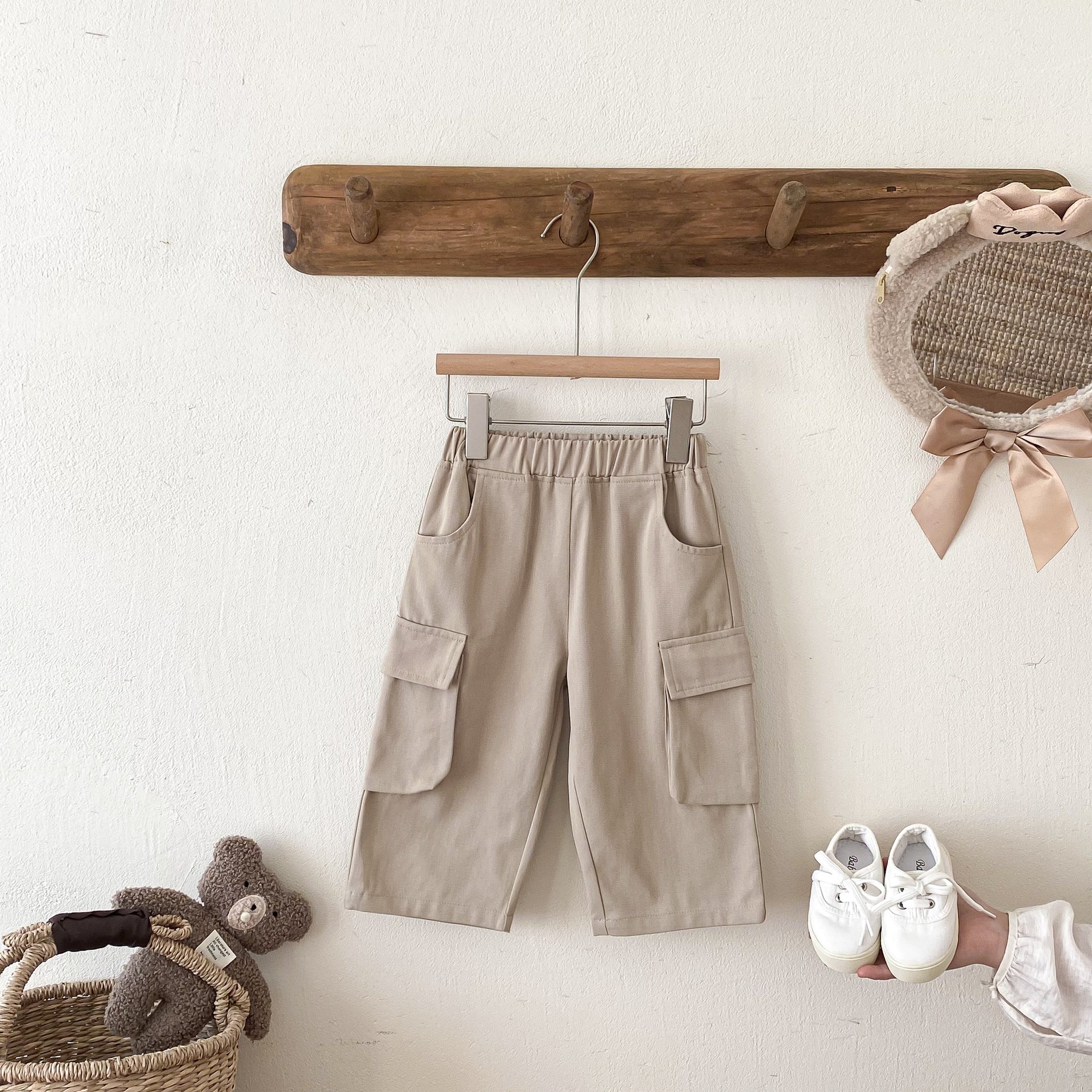 ロングパンツ・スウェットパンツ Casual Loose Pocket Cargo Pants ポケット付 カジュアル カーゴパンツ【mh0011969】