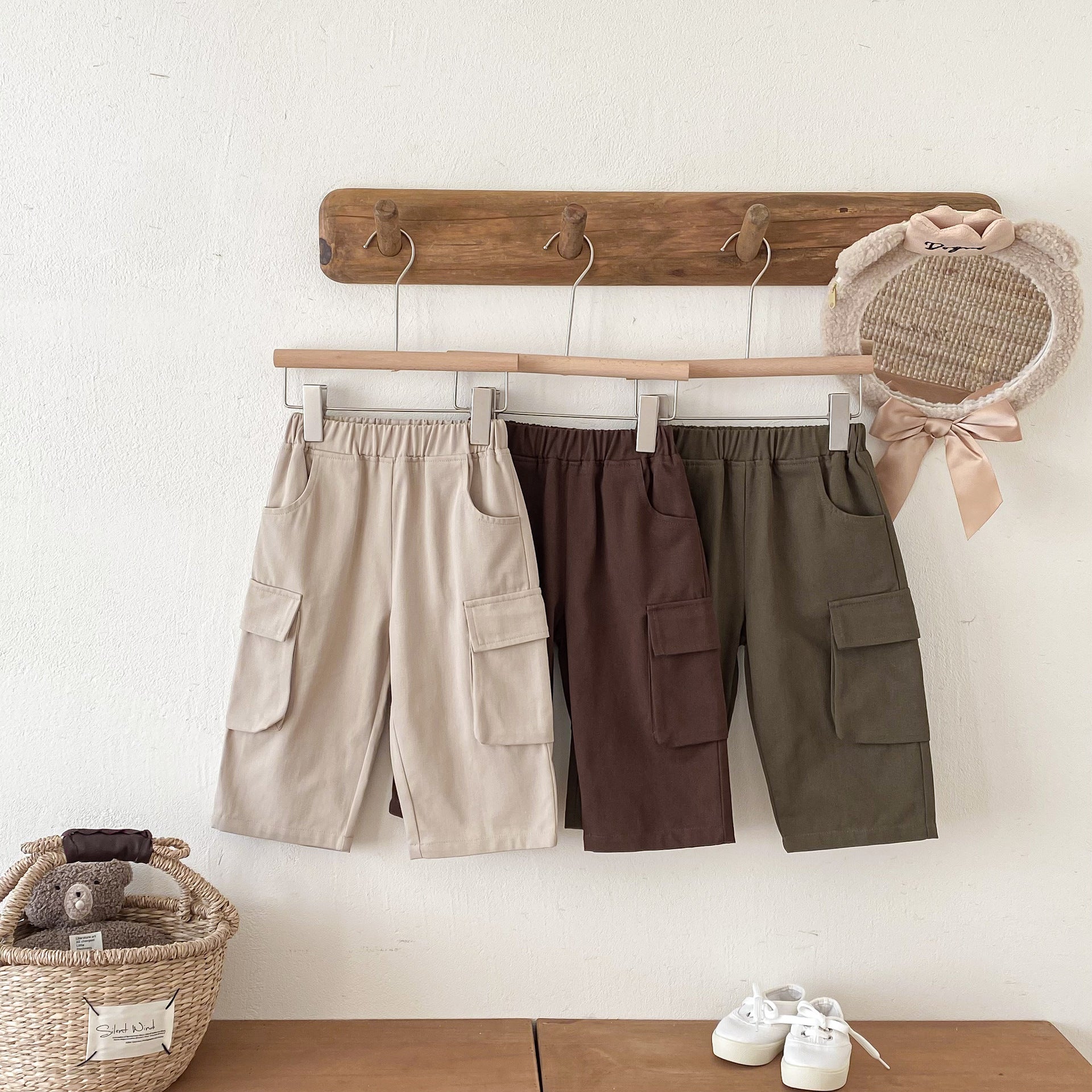 ロングパンツ・スウェットパンツ Casual Loose Pocket Cargo Pants ポケット付 カジュアル カーゴパンツ【mh0011969】