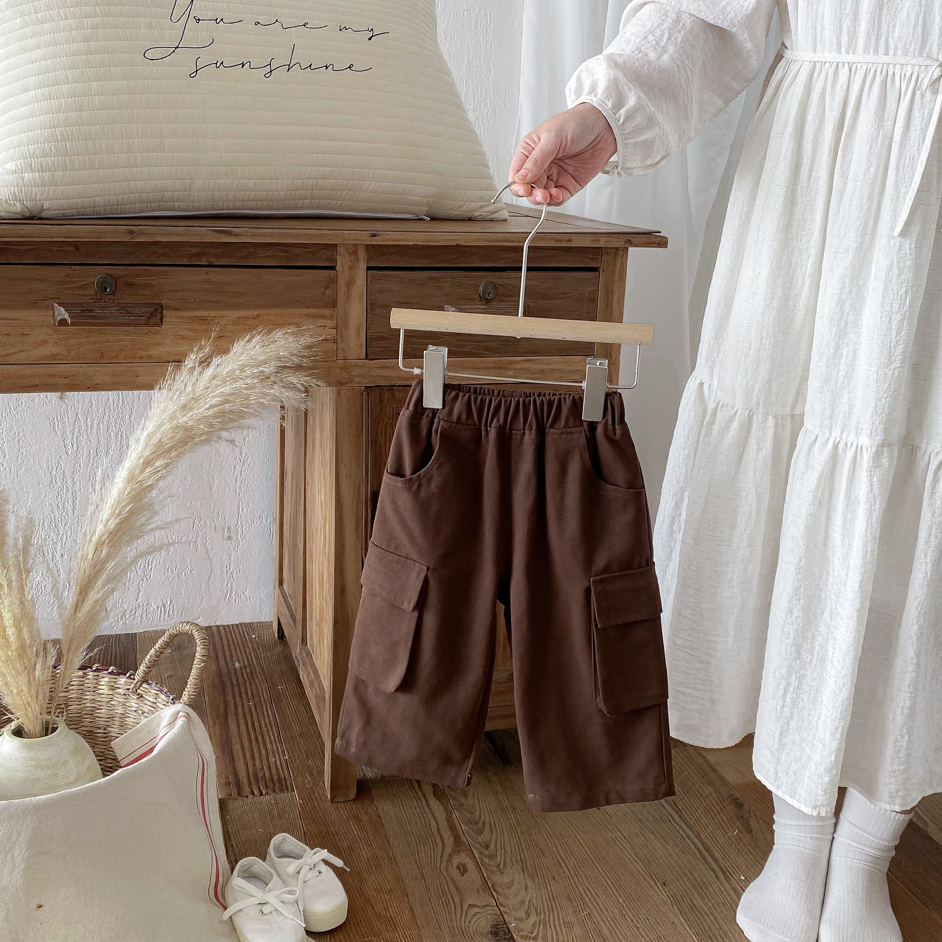 ロングパンツ・スウェットパンツ Casual Loose Pocket Cargo Pants ポケット付 カジュアル カーゴパンツ【mh0011969】