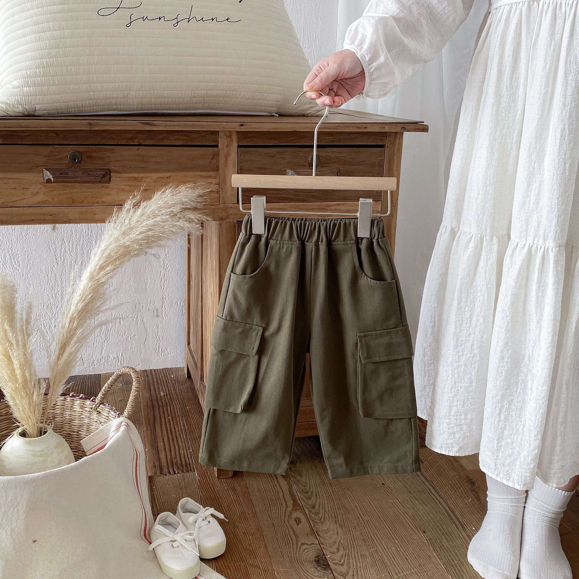 ロングパンツ・スウェットパンツ Casual Loose Pocket Cargo Pants ポケット付 カジュアル カーゴパンツ【mh0011969】