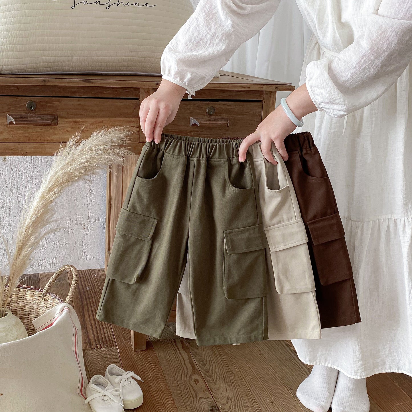 ロングパンツ・スウェットパンツ Casual Loose Pocket Cargo Pants ポケット付 カジュアル カーゴパンツ【mh0011969】