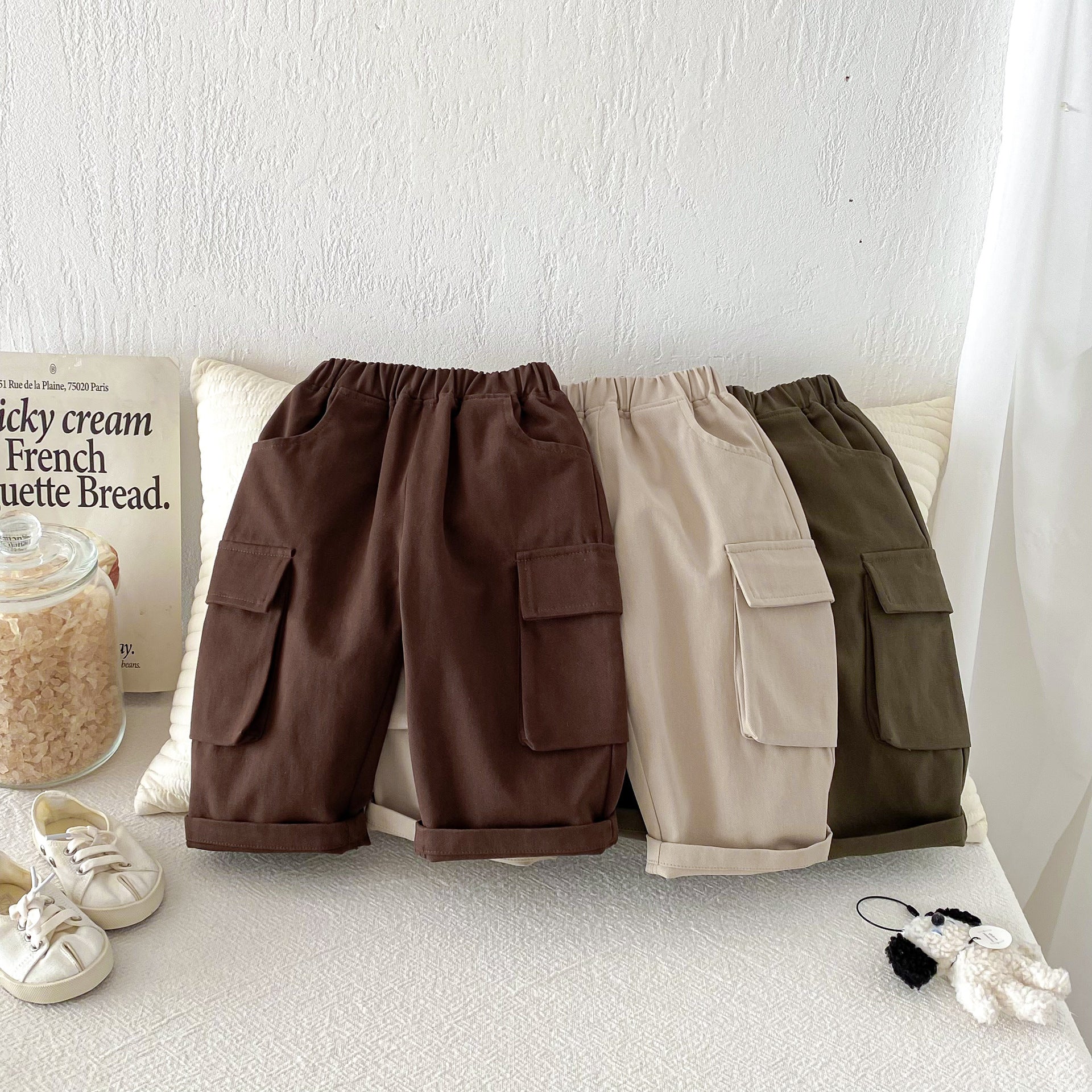 ロングパンツ・スウェットパンツ Casual Loose Pocket Cargo Pants ポケット付 カジュアル カーゴパンツ【mh0011969】