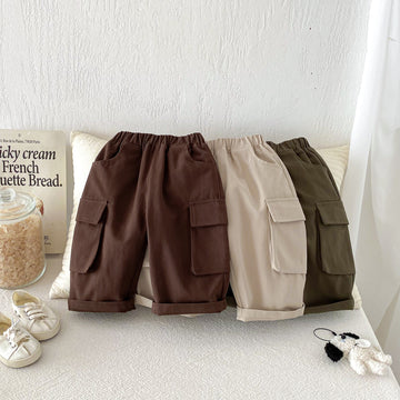 ロングパンツ・スウェットパンツ Casual Loose Pocket Cargo Pants ポケット付 カジュアル カーゴパンツ【mh0011969】