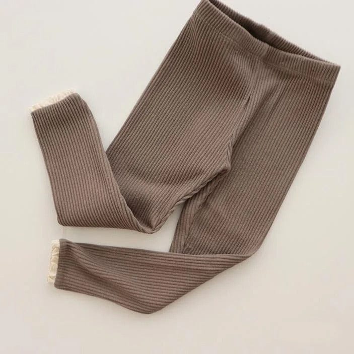 レギンスパンツ Coffee / 12M 80cm キッズ レース レギンス パンツ【mh0000196】