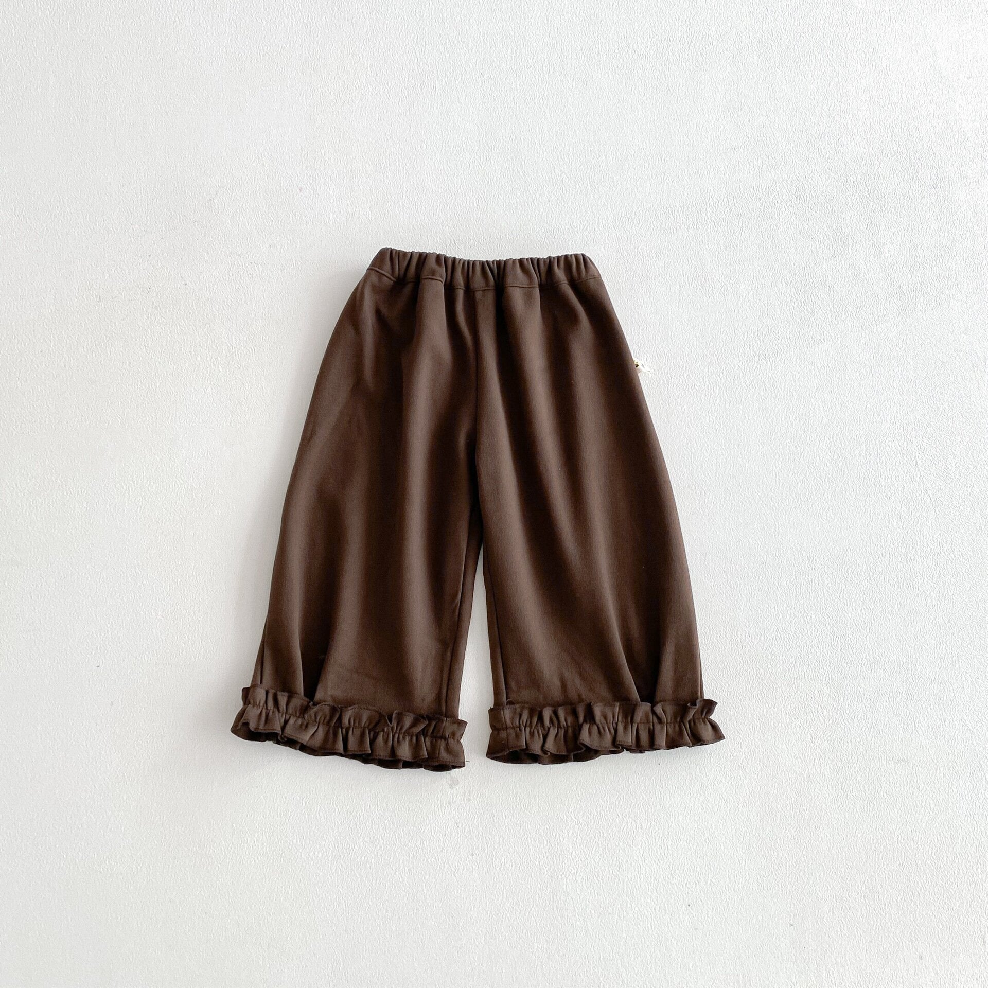 ロングパンツ・スウェットパンツ Coffee / 73cm Lace Trim Straight Pants レース フリル ストレートパンツ【mh0012093】