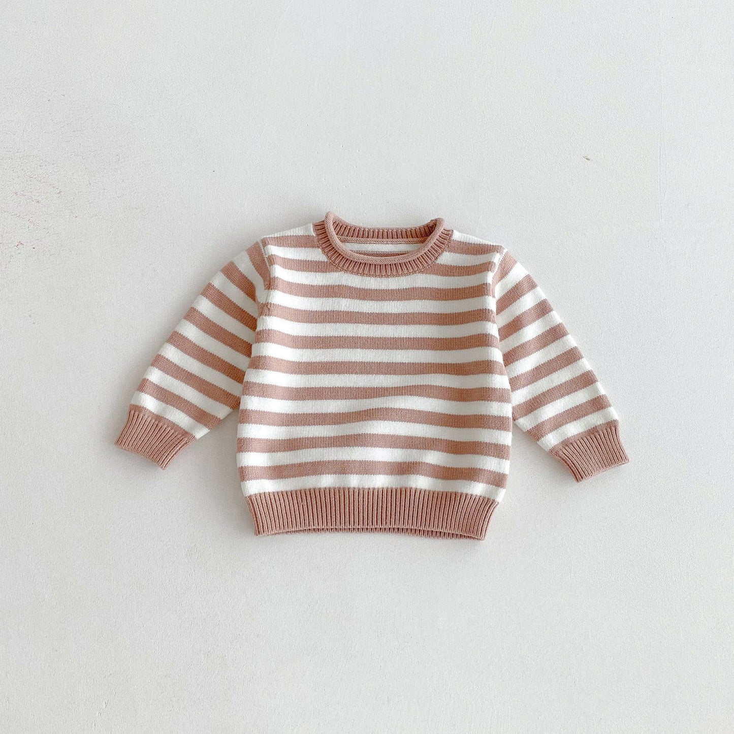 ニット・セーター Coffee / 80cm ボーダー長袖ニットセータートップス【mh0010662】
