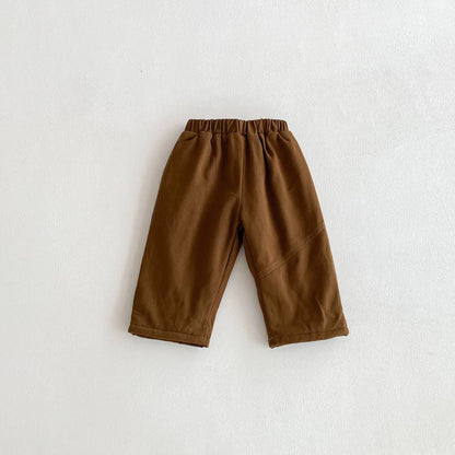 ロングパンツ・スウェットパンツ Coffee / 80cm ロングパンツ 裏ボア あったか 保温 ルーズシルエット 無地 カジュアル 長ズボン【mh0011379】