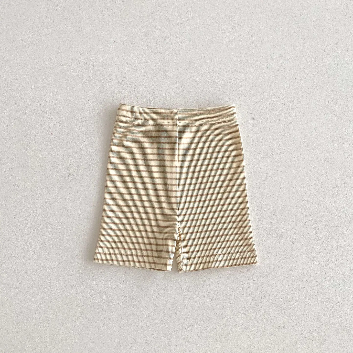 レギンスパンツ coffee striped / 12M  80CM キッズレギンスパンツ ショートレギンス 薄手 無地/ボーダー 6カラー【mh0005582】
