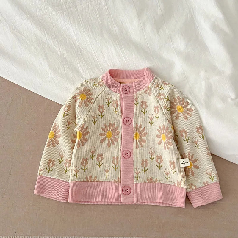 カーディガン・パーカー daisy / 66cm ベビーカーディガン ニットジャケット ハート レトロフラワー 幾何学 15柄【mh0004142】