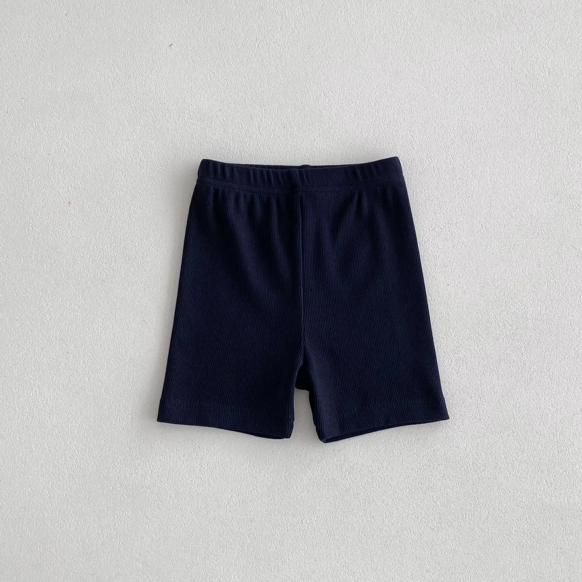 レギンスパンツ dark blue / 12M  80CM キッズレギンスパンツ ショートレギンス 薄手 無地/ボーダー 6カラー【mh0005582】