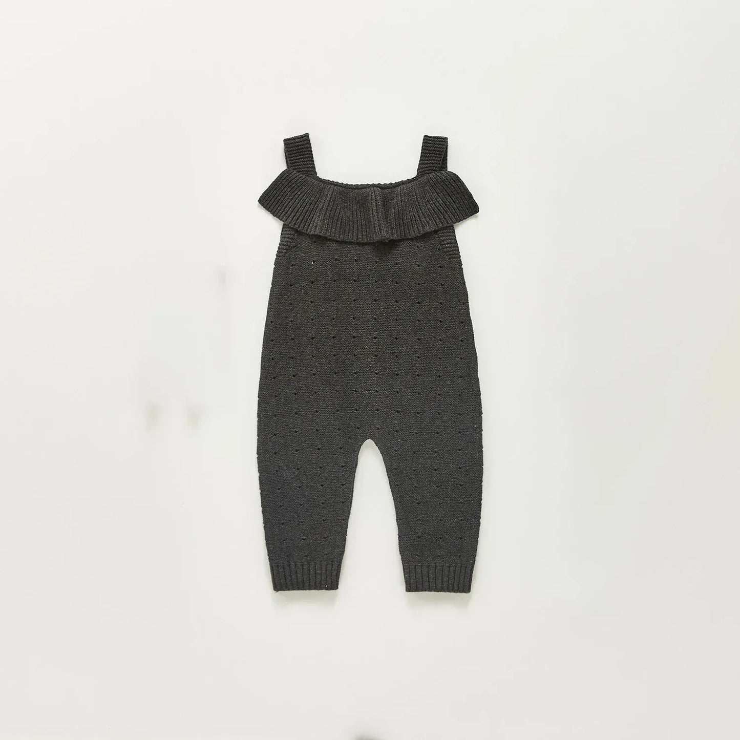 サロペットパンツ・サスペンダーパンツ Dark Gray / 3-6M 66cm ベビーサロペット ニット サスペンダージャンプスーツ 2カラー【mh0006146】