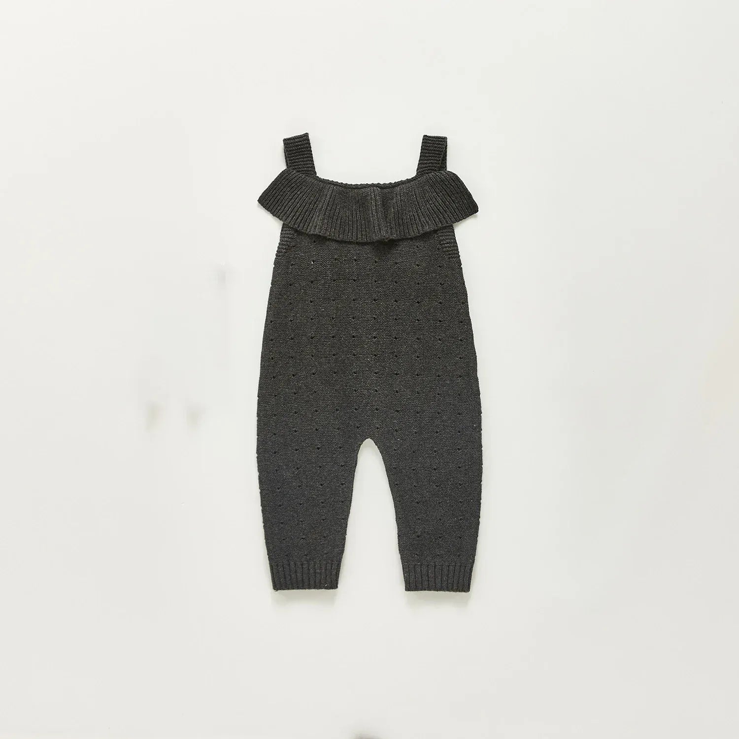 サロペットパンツ・サスペンダーパンツ Dark Gray / 3-6M 66cm ベビーサロペット ニット サスペンダージャンプスーツ 2カラー【mh0006146】