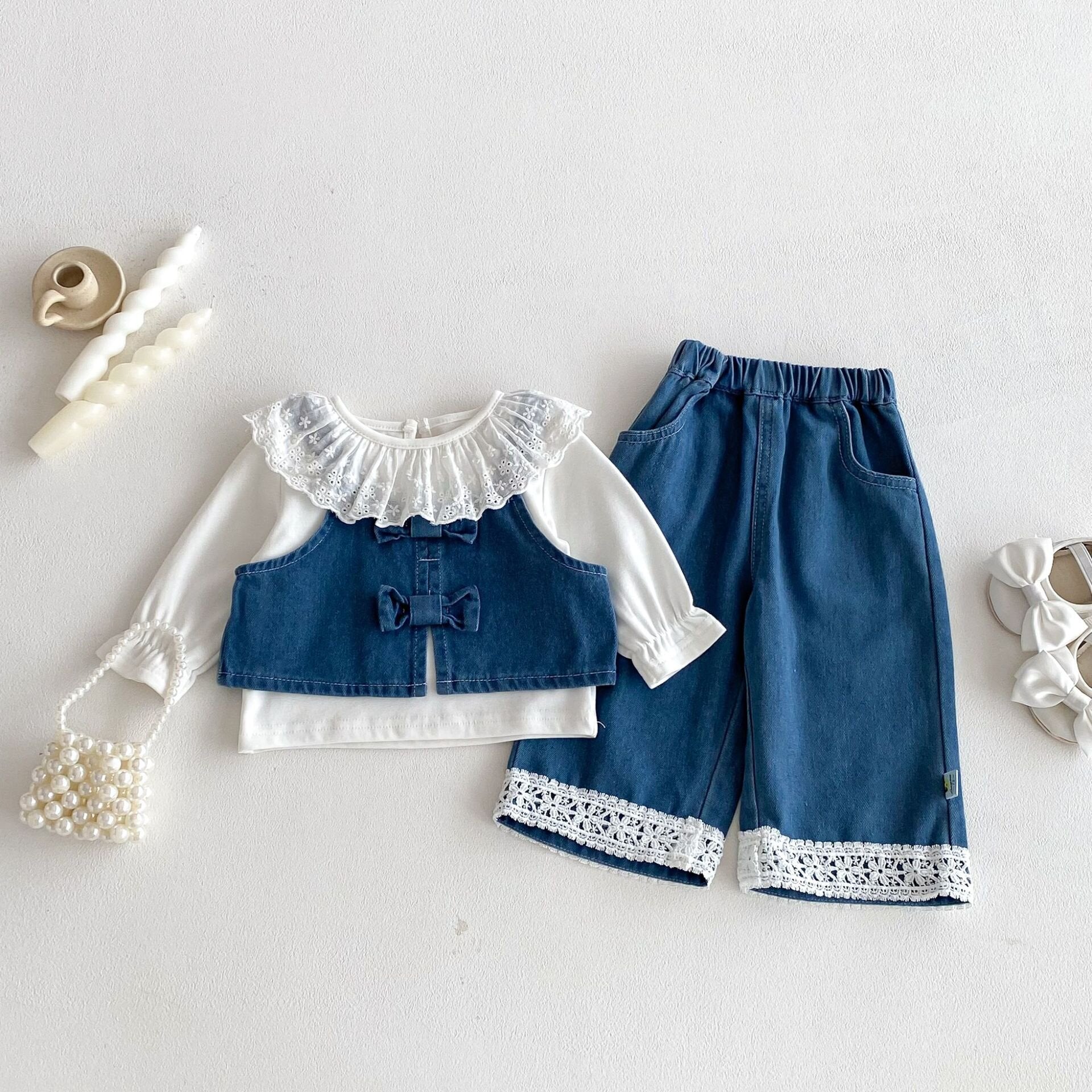 ノースリーブセットアップ Denim Three-Piece Set デニム セットアップ【mh0012094】