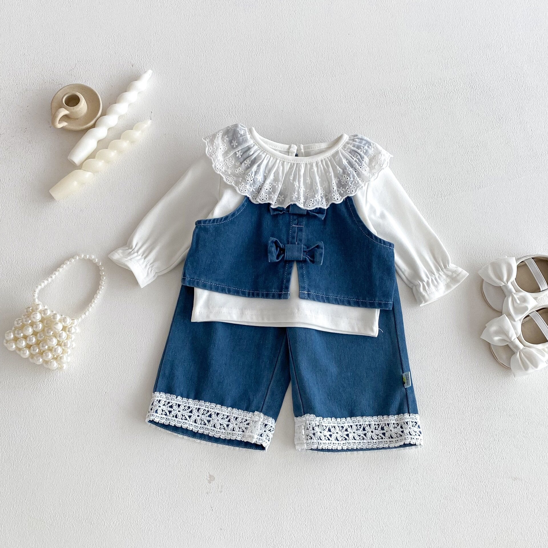 ノースリーブセットアップ Denim Three-Piece Set デニム セットアップ【mh0012094】