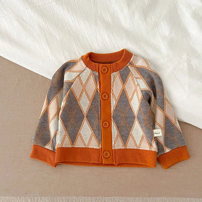 カーディガン・パーカー diamond / 66cm ベビーカーディガン ニットジャケット ハート レトロフラワー 幾何学 15柄【mh0004142】