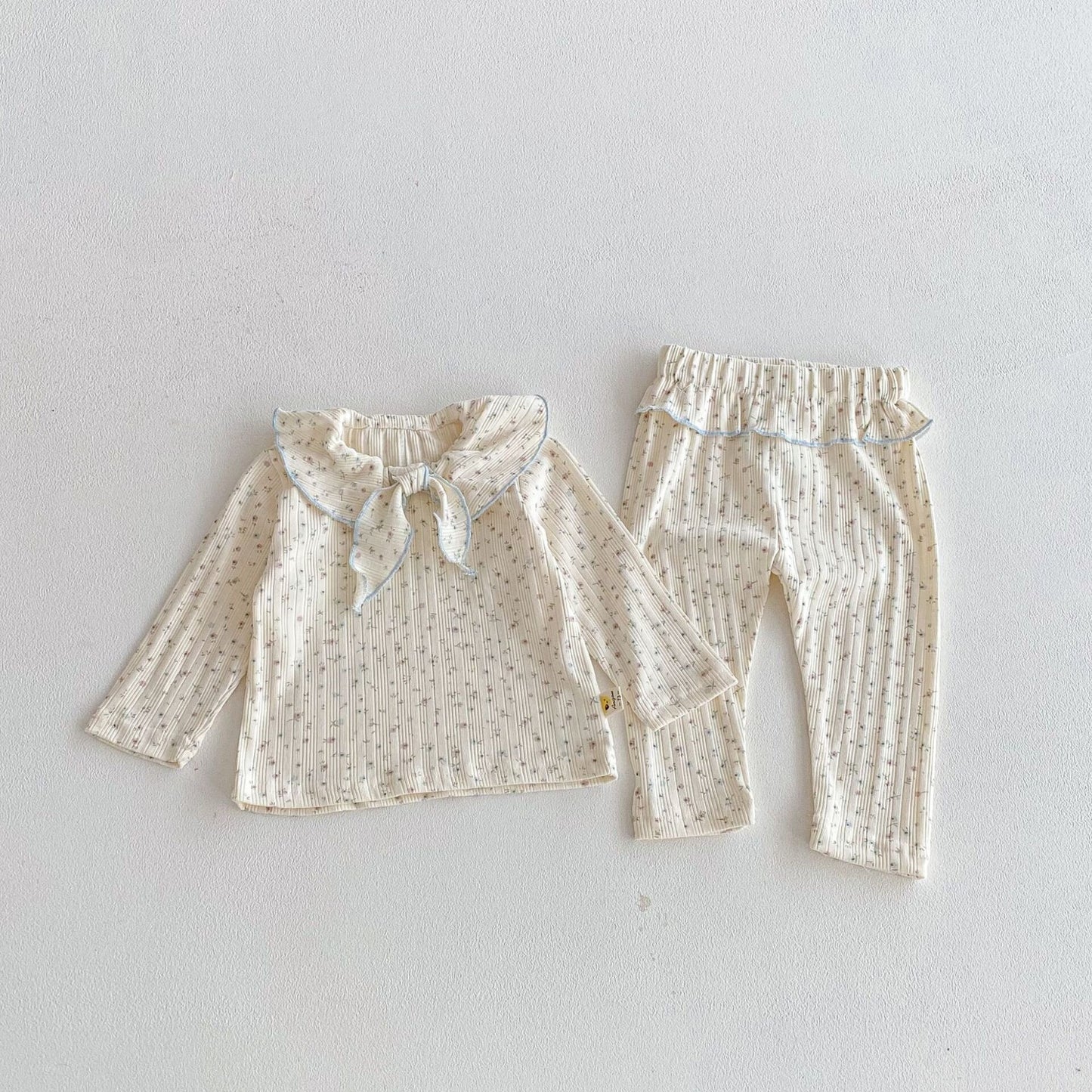 長袖パジャマ Floral / 73cm Long Sleeve Loungewear Set ルームウェア 上下セット 2点セット【mh0012101】