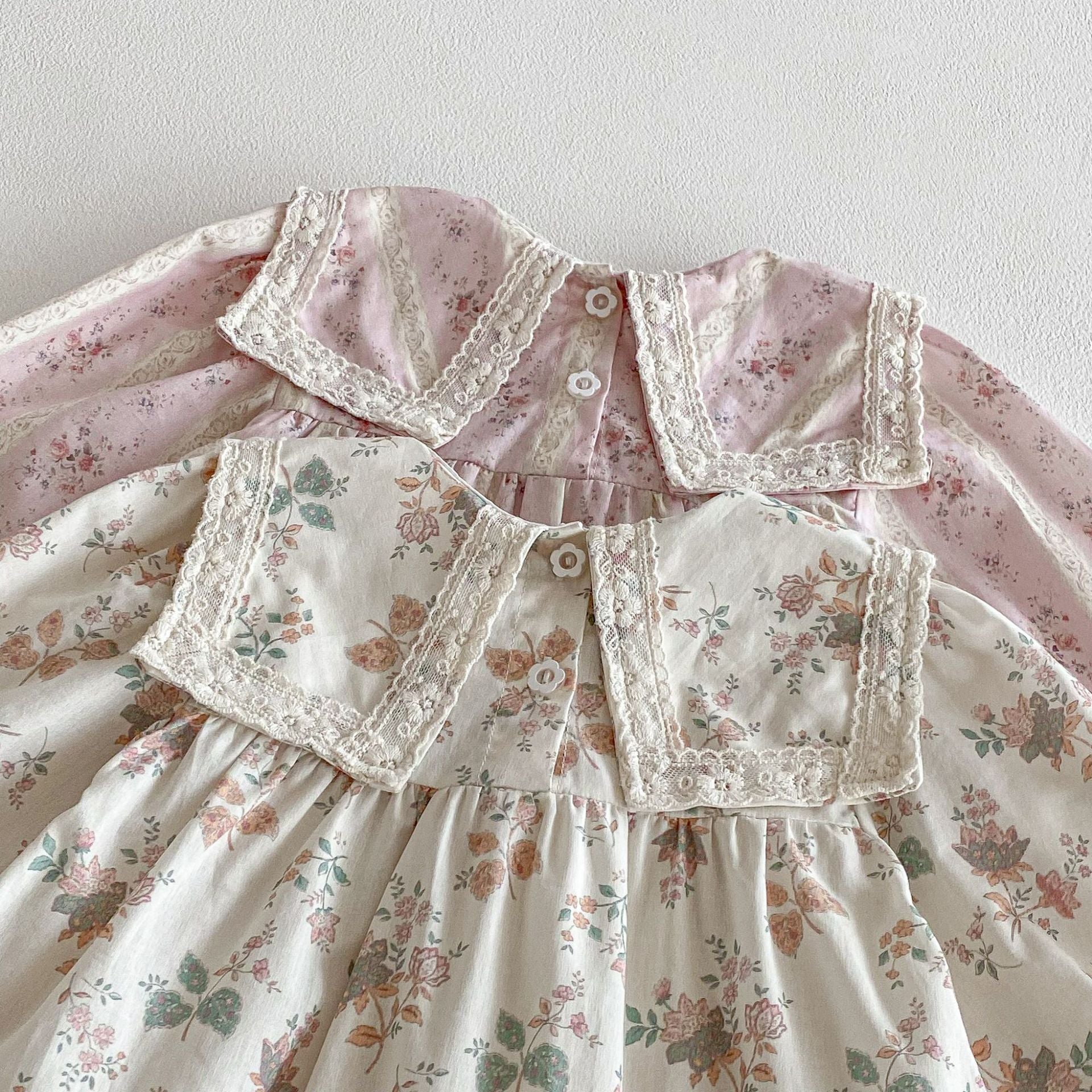 長袖ワンピース Floral Lapel Print Princess Dress 襟付き 花柄 プリント ワンピース【mh0011963】