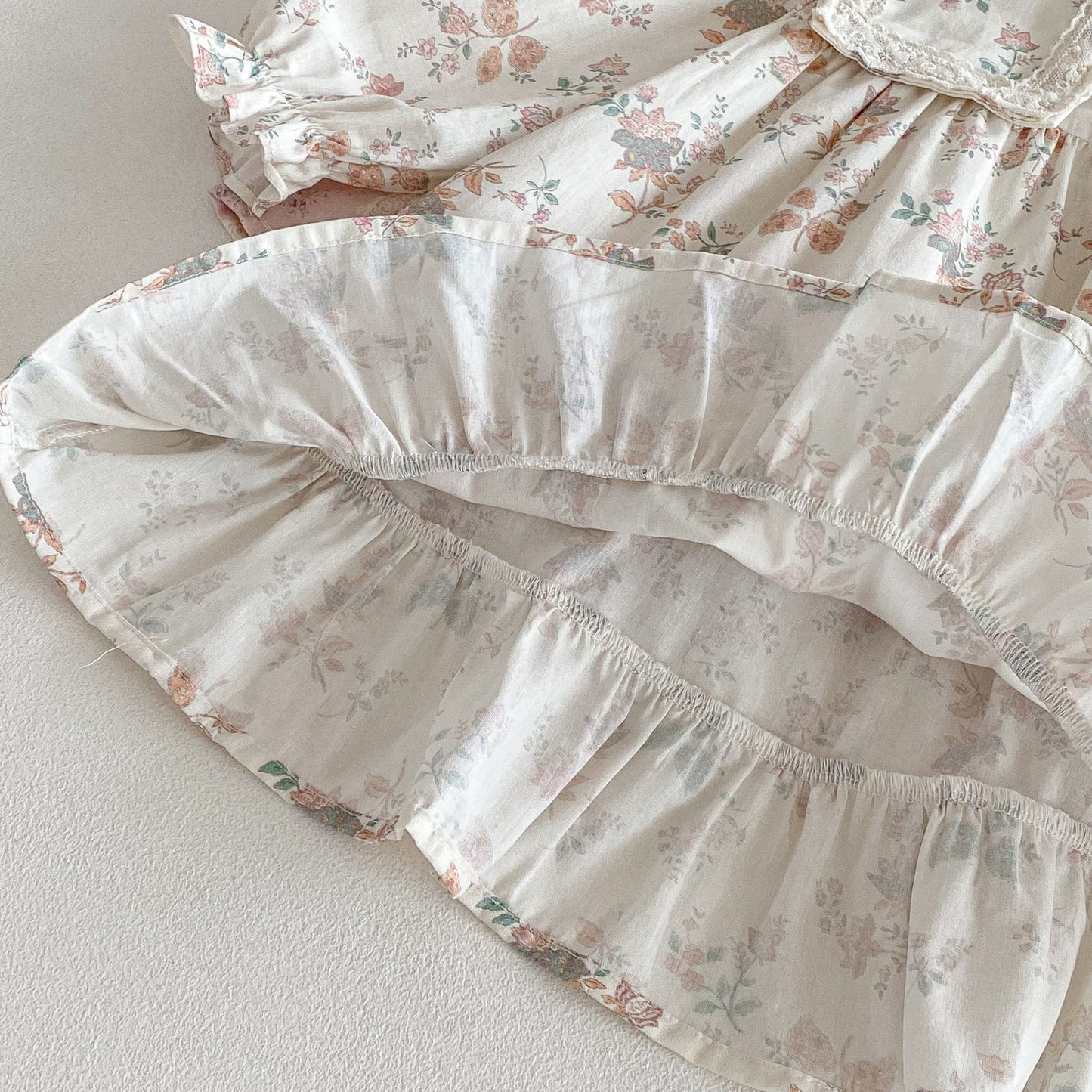 長袖ワンピース Floral Lapel Print Princess Dress 襟付き 花柄 プリント ワンピース【mh0011963】