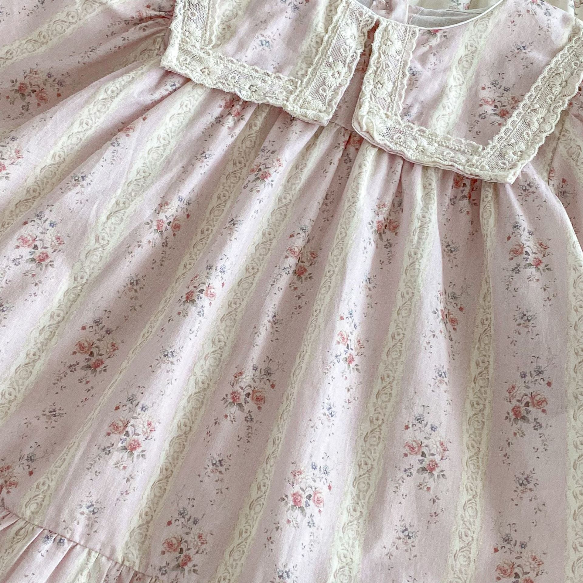 長袖ワンピース Floral Lapel Print Princess Dress 襟付き 花柄 プリント ワンピース【mh0011963】