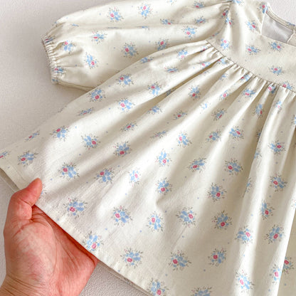 長袖ワンピース Floral Loose Sweet Princess Dress 花柄 ゆったり ワンピース【mh0011961】