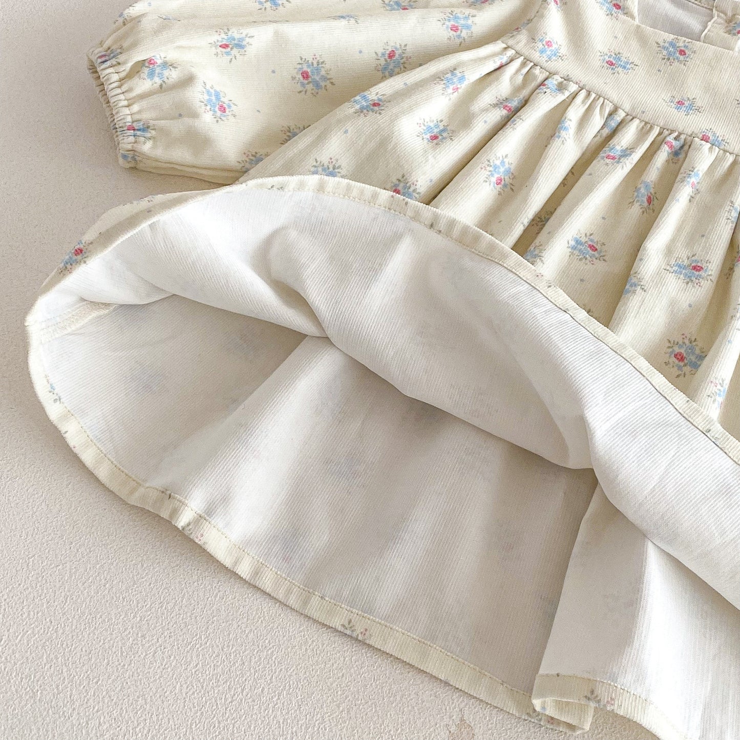 長袖ワンピース Floral Loose Sweet Princess Dress 花柄 ゆったり ワンピース【mh0011961】