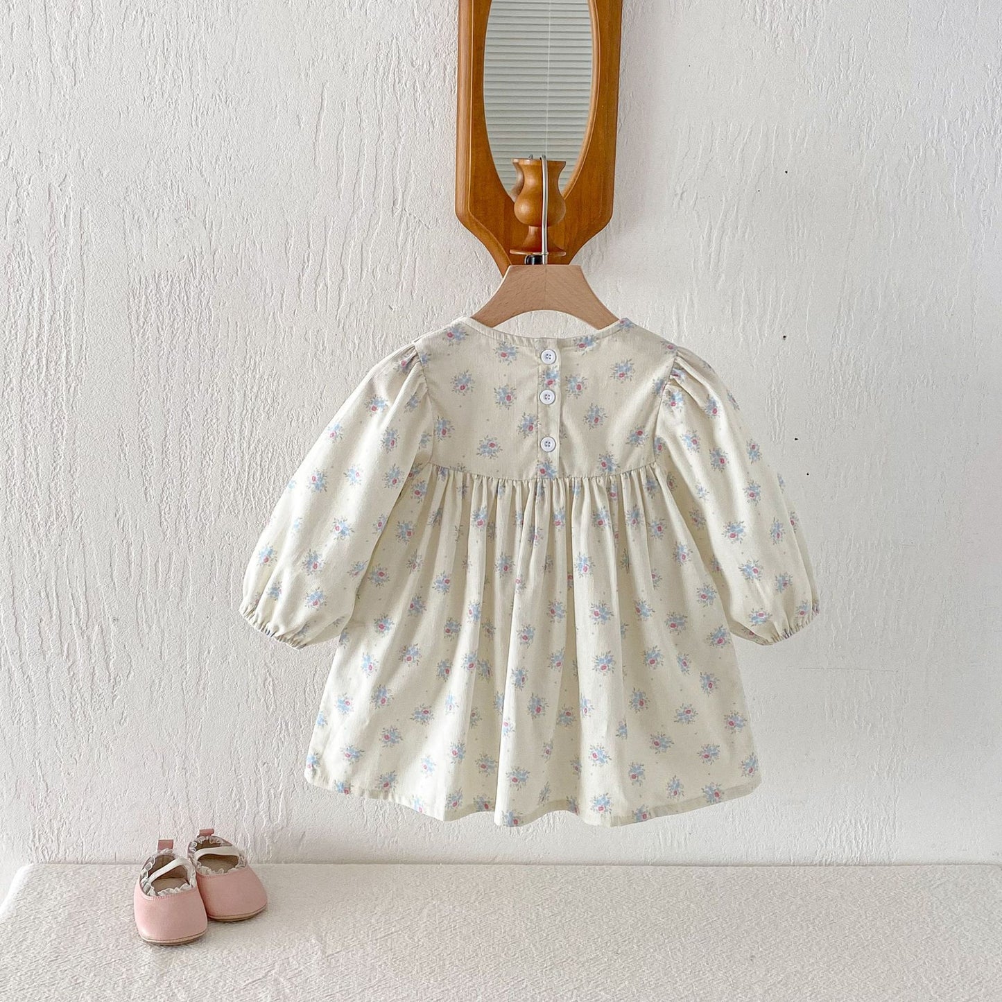 長袖ワンピース Floral Loose Sweet Princess Dress 花柄 ゆったり ワンピース【mh0011961】