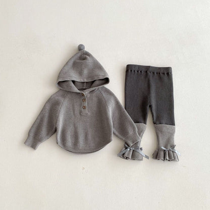 長袖セットアップ Gray / 73cm Knitted Elf Hat Sweater Set ニット 小人帽子 セットアップ【mh0012092】