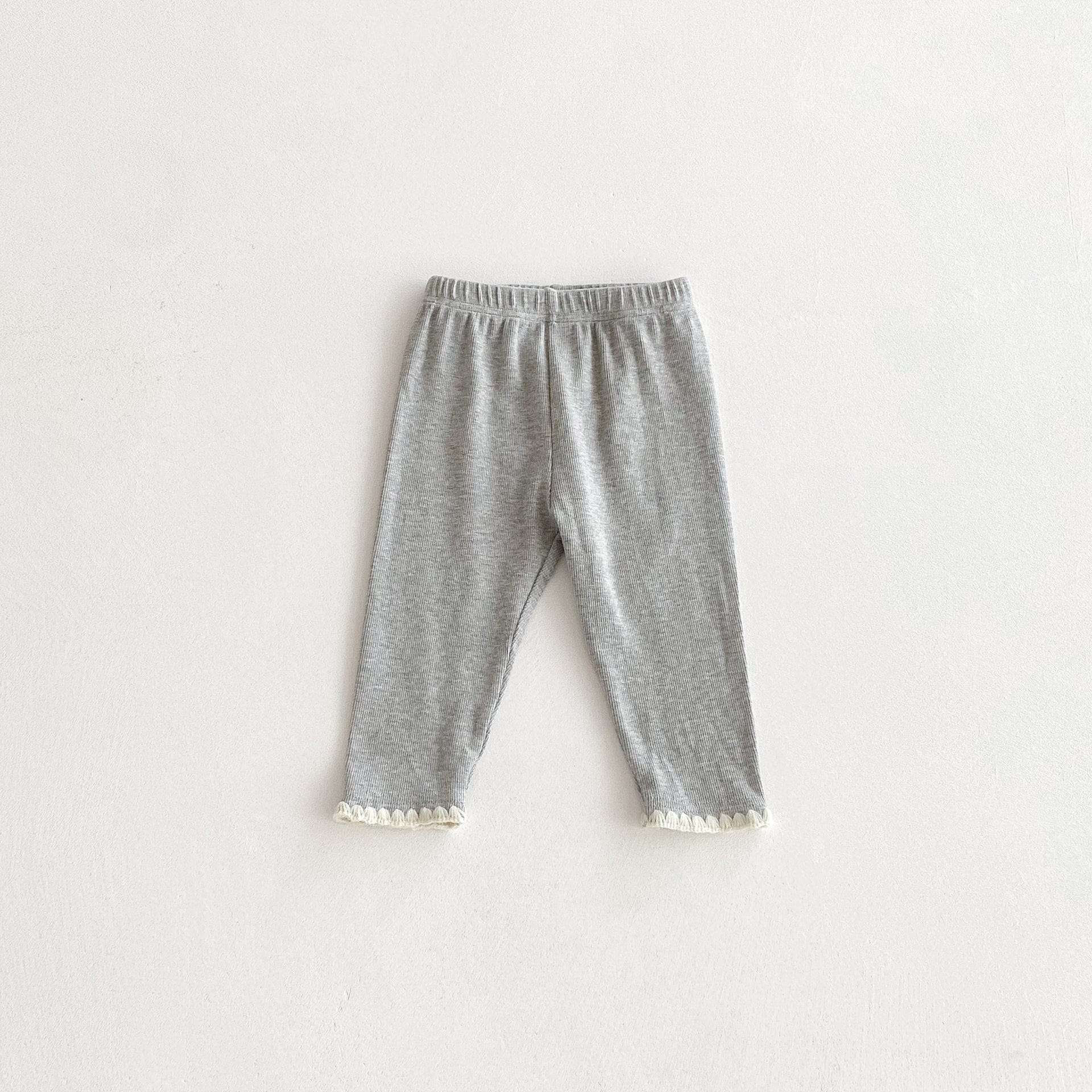 レギンスパンツ Gray / 80cm 裾レースレギンスパンツ【mh0010661】