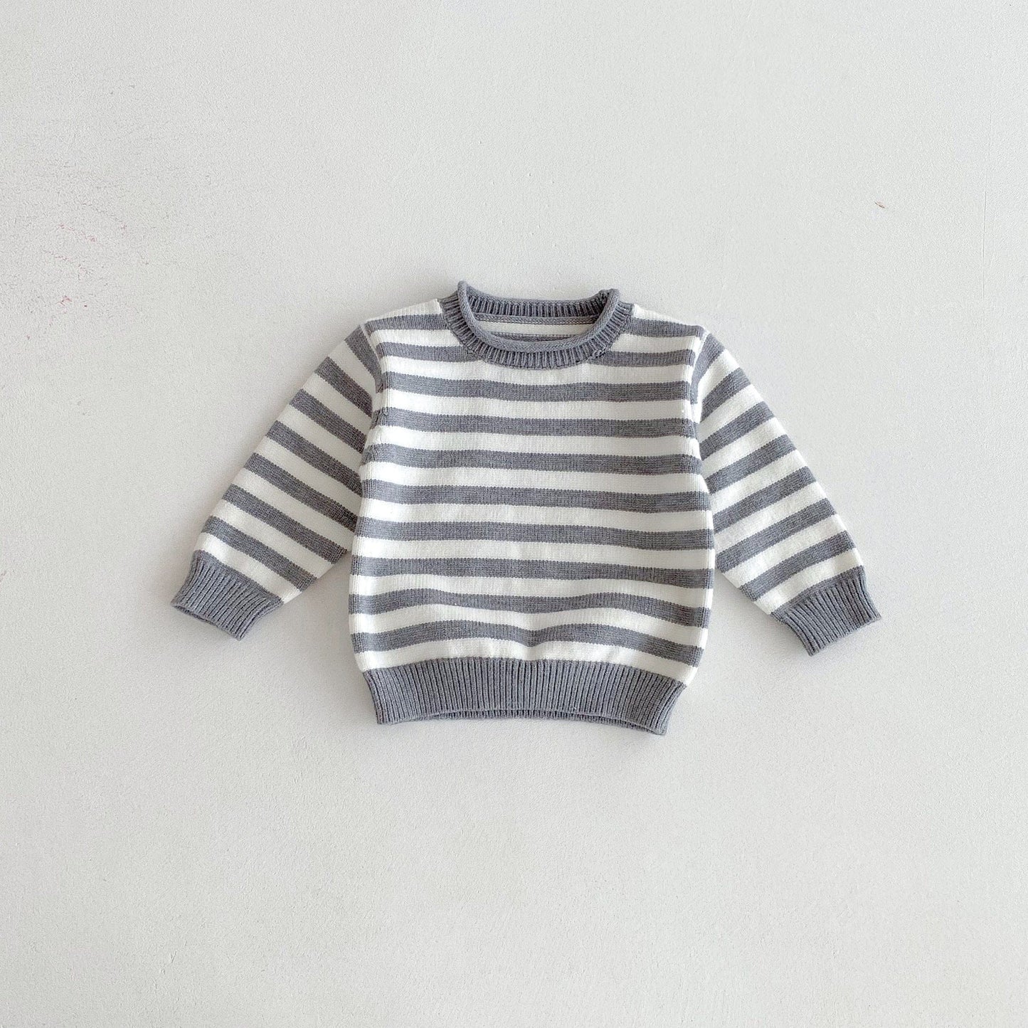 ニット・セーター Gray / 80cm ボーダー長袖ニットセータートップス【mh0010662】