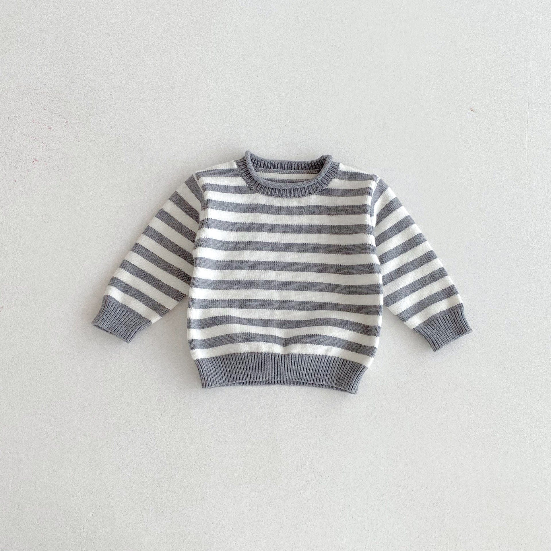 ニット・セーター Gray / 80cm ボーダー長袖ニットセータートップス【mh0010662】