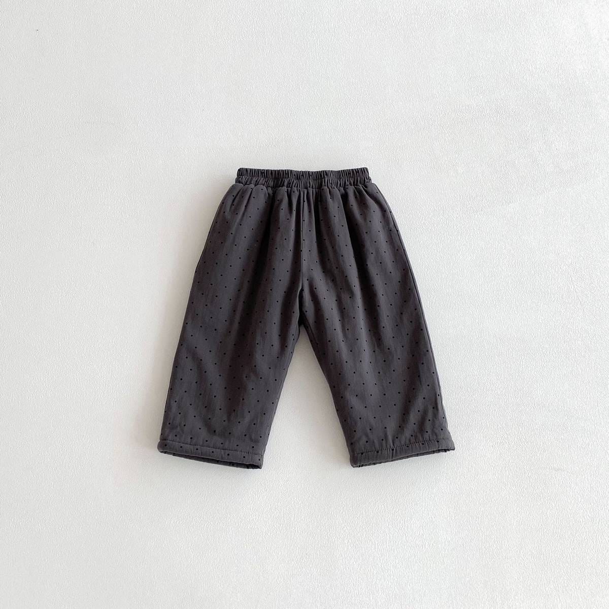 ロングパンツ・スウェットパンツ Gray / 80cm ロングパンツ 裏ボア ドット柄 プリント ゆったり ルーズシルエット あったか【mh0011395】