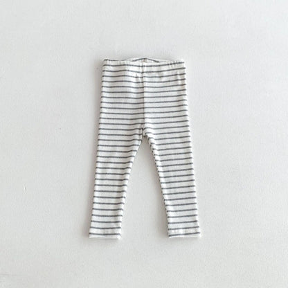 レギンスパンツ gray striped / 12M  80CM キッズパンツ レギンスパンツ シンプルベーシック スパッツ 無地/ボーダー【mh0006398】