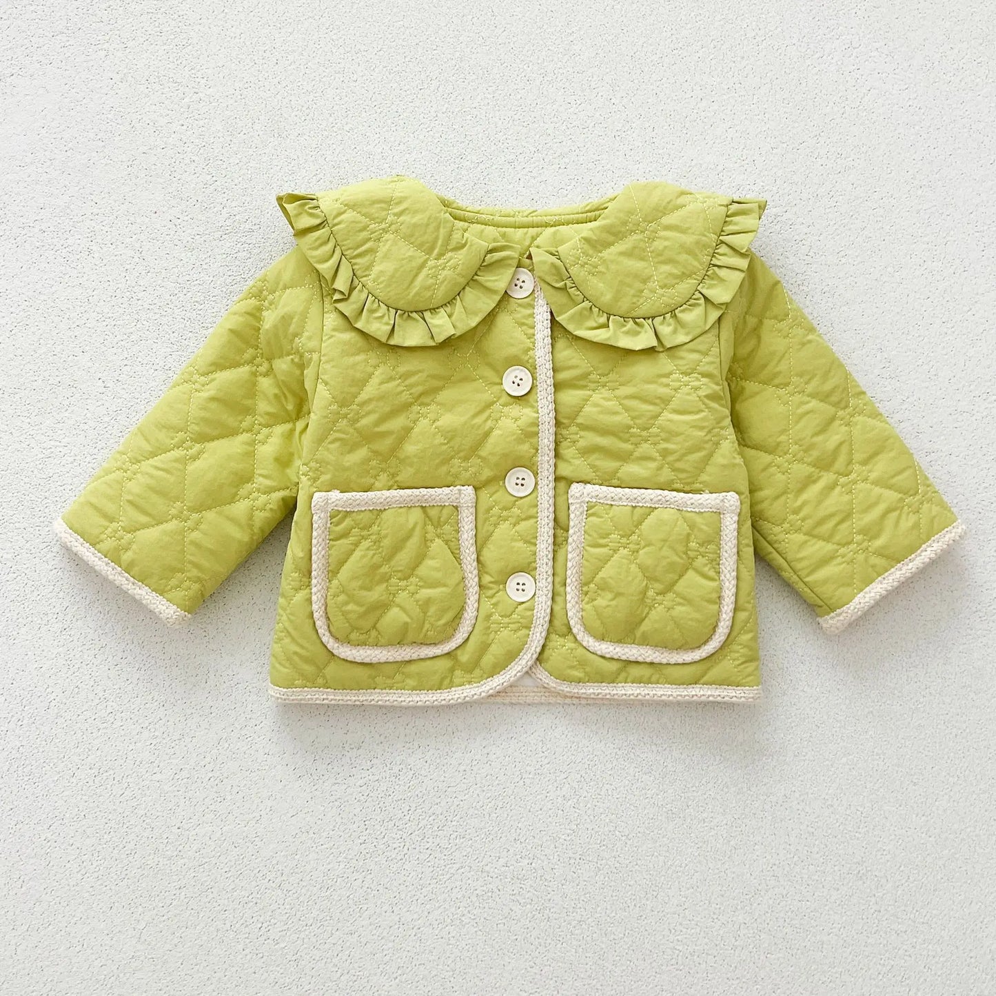 ショートコート・ジャケット・ジャンパー Green / 9M  73CM ベビーキッズアウター ビッグ襟キルティングコートジャケット【mh0008272】