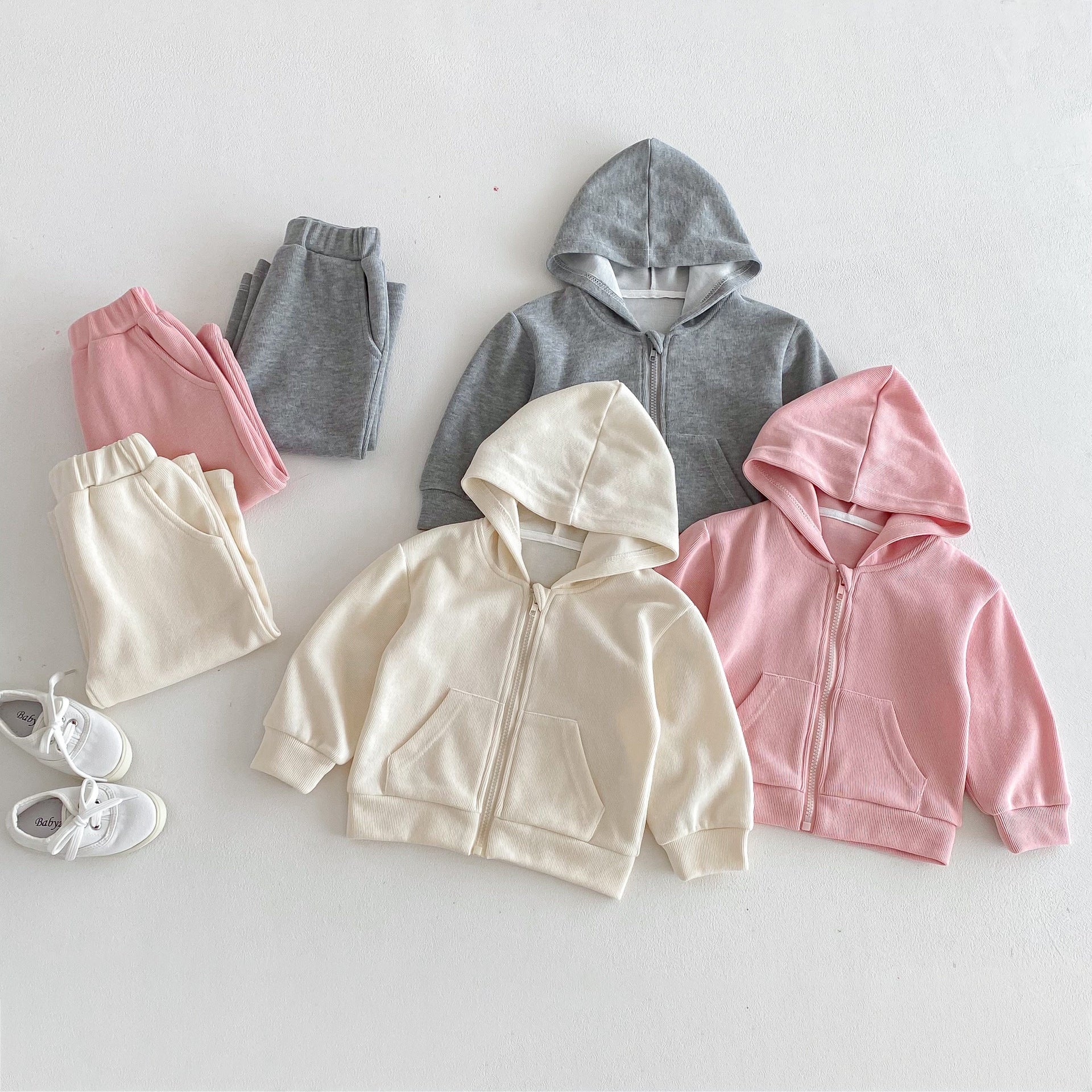 長袖セットアップ Hooded Cardigan Sweatshirt Set フーディー スウェット セットアップ【mh0011958】