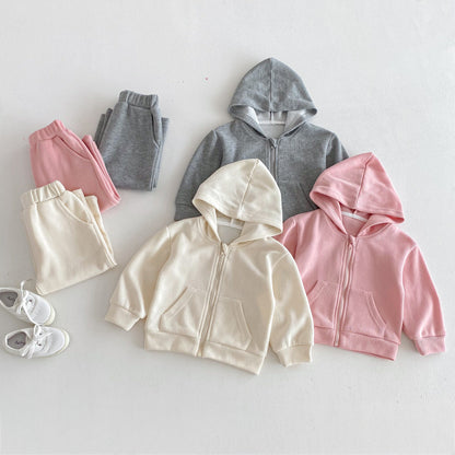 長袖セットアップ Hooded Cardigan Sweatshirt Set フーディー スウェット セットアップ【mh0011958】