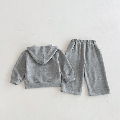 長袖セットアップ Hooded Cardigan Sweatshirt Set フーディー スウェット セットアップ【mh0011958】