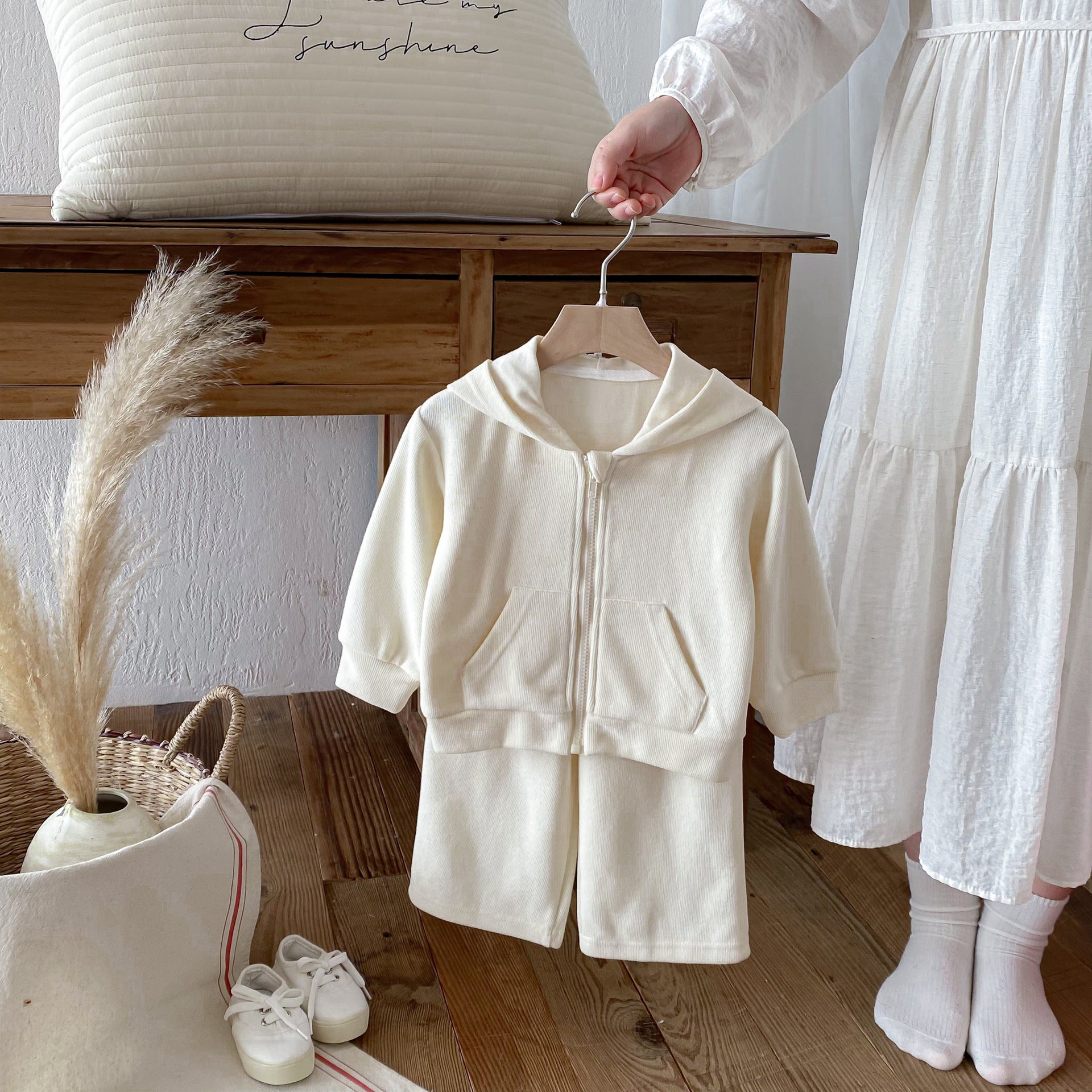 長袖セットアップ Hooded Cardigan Sweatshirt Set フーディー スウェット セットアップ【mh0011958】