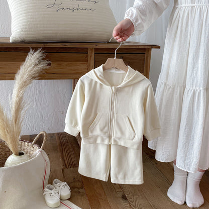 長袖セットアップ Hooded Cardigan Sweatshirt Set フーディー スウェット セットアップ【mh0011958】