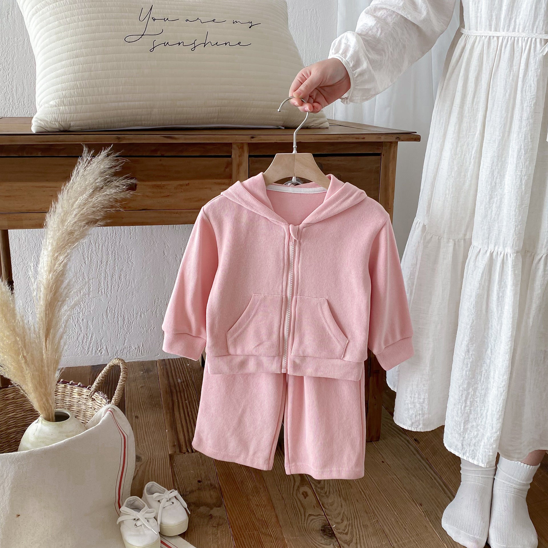 長袖セットアップ Hooded Cardigan Sweatshirt Set フーディー スウェット セットアップ【mh0011958】