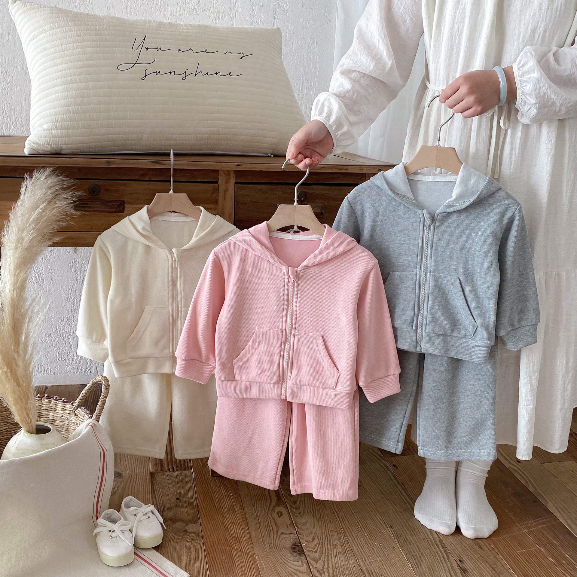 長袖セットアップ Hooded Cardigan Sweatshirt Set フーディー スウェット セットアップ【mh0011958】