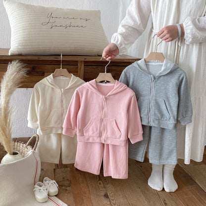 長袖セットアップ Hooded Cardigan Sweatshirt Set フーディー スウェット セットアップ【mh0011958】