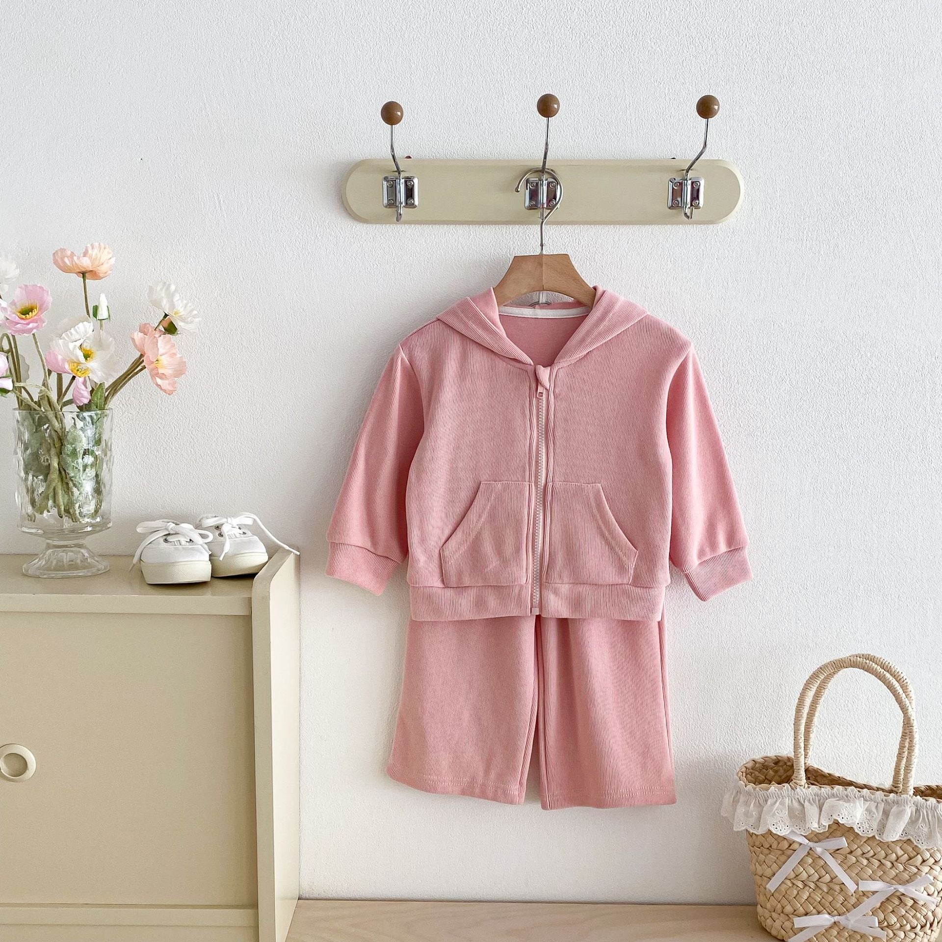 長袖セットアップ Hooded Cardigan Sweatshirt Set フーディー スウェット セットアップ【mh0011958】