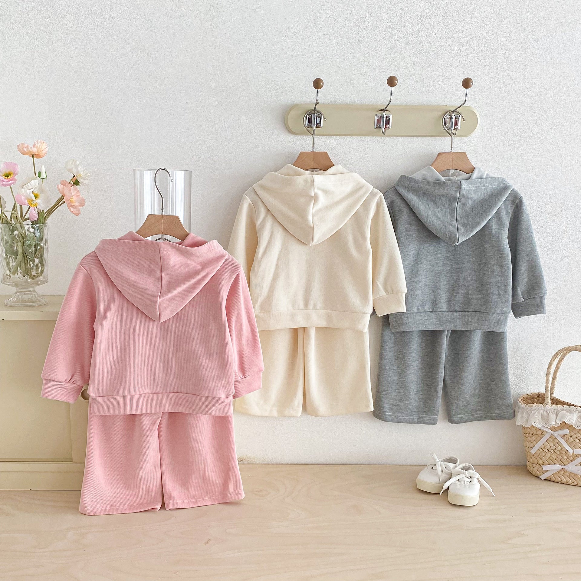 長袖セットアップ Hooded Cardigan Sweatshirt Set フーディー スウェット セットアップ【mh0011958】