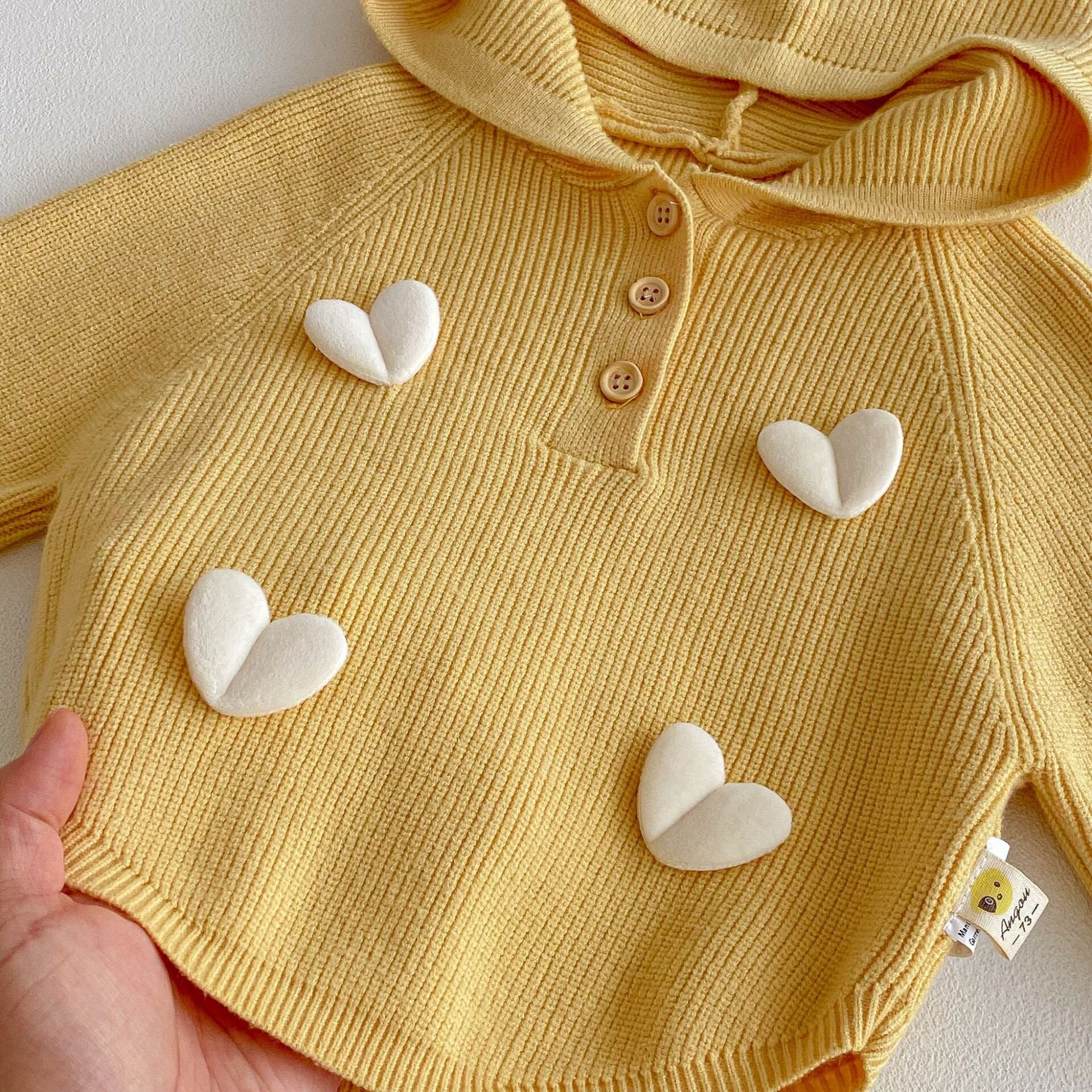 長袖セットアップ Hooded Heart Knitted Set ハート 立体編み ニット セットアップ【mh0012099】