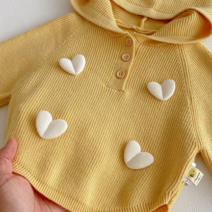 長袖セットアップ Hooded Heart Knitted Set ハート 立体編み ニット セットアップ【mh0012099】