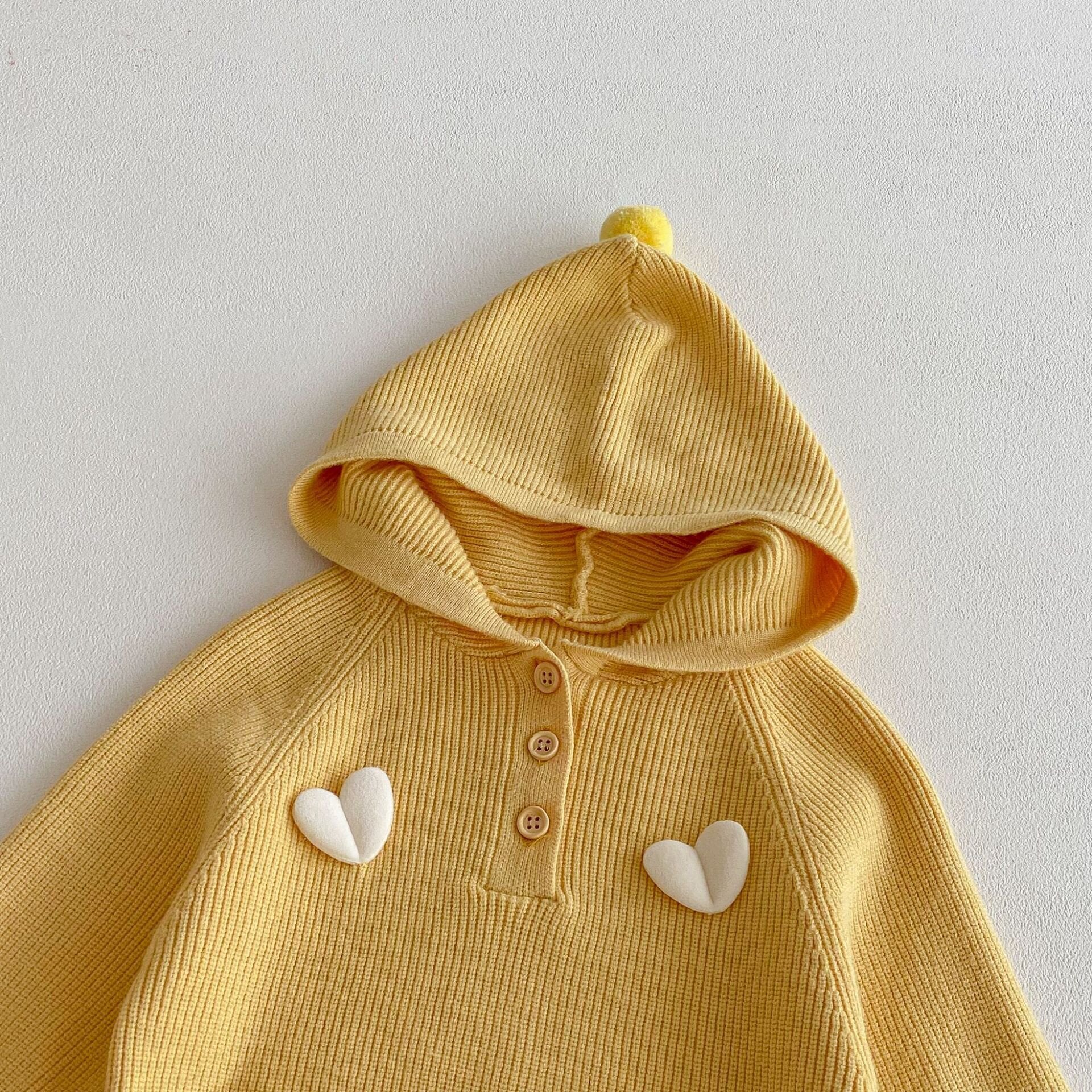長袖セットアップ Hooded Heart Knitted Set ハート 立体編み ニット セットアップ【mh0012099】