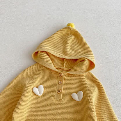 長袖セットアップ Hooded Heart Knitted Set ハート 立体編み ニット セットアップ【mh0012099】